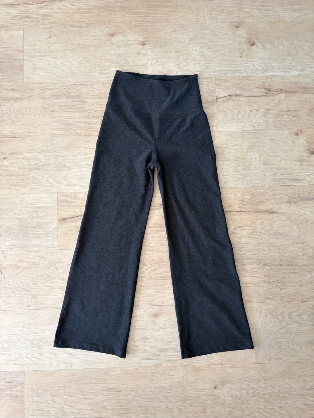 Beyond Yoga SpaceDye High-Waist Wide-Leg Knit Pants 25” inseam - Black